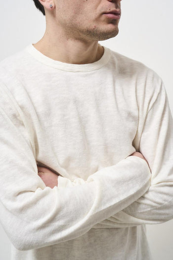 Men's white crew neck sweater - 3