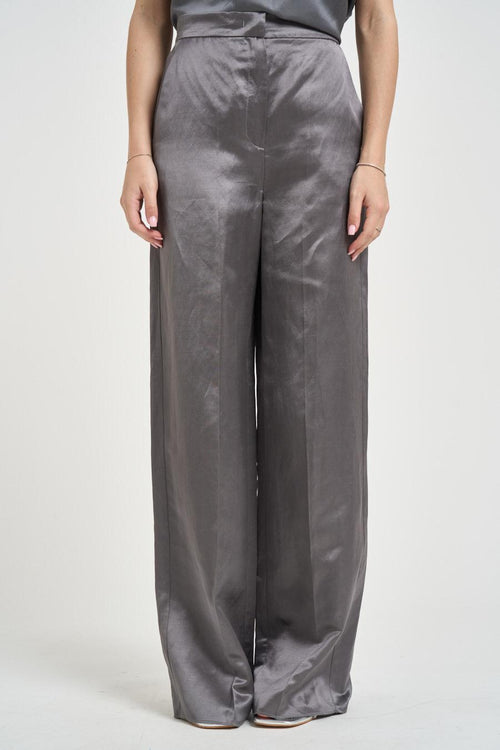 Pantalone donna satinato grigio - 2