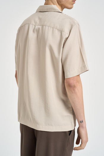 Camicia uomo manica corta beige - 5