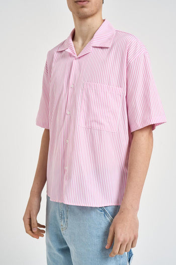 Camicia uomo a righe bianco e rosa - 3