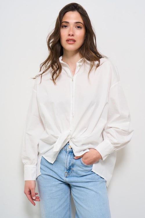 Camicia donna bianca con nodo - 2