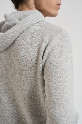 Felpa uomo in maglia grigio chiaro - 5