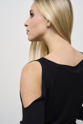 Women's black cut out sweater - 5