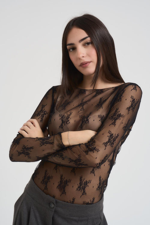 T-shirt donna trasparente nera - 2