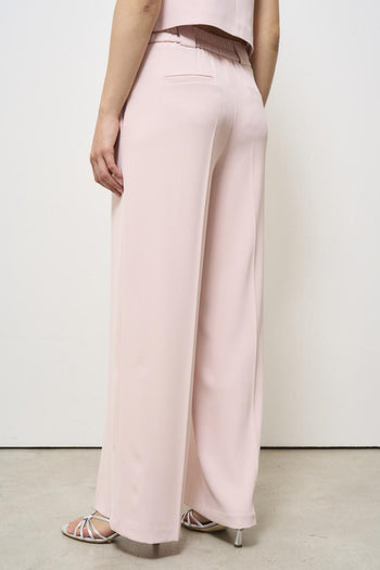 Completo donna gilet e pantalone rosa in crep - 7
