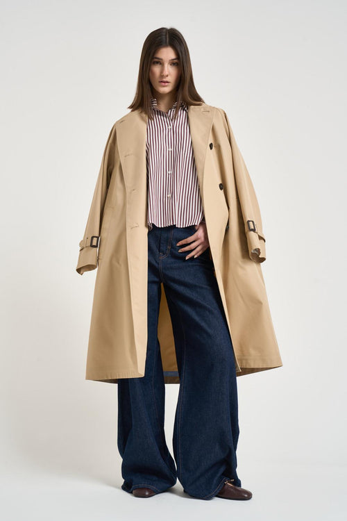 Trench donna midi cammello