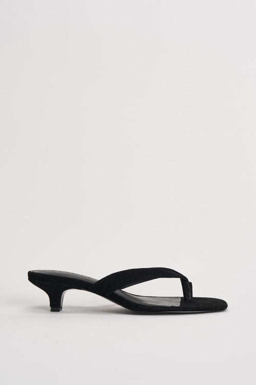 Sandali donna infradito in suede nero