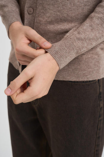 Cardigan uomo mezzo collo tortora - 5