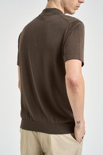 Polo uomo in maglia marrone - 3