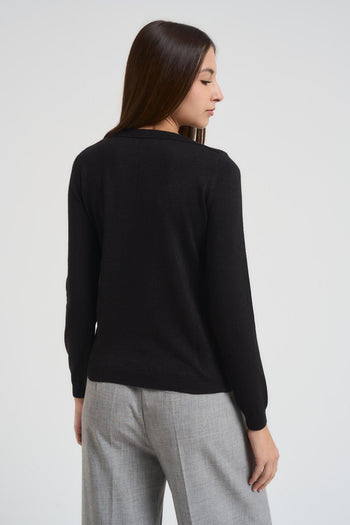 Maglia donna in lurex nera - 4