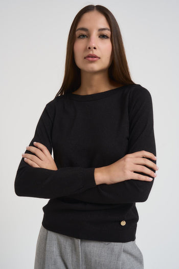 Maglia donna in lurex nera - 3