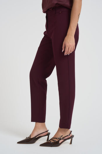 Pantalone donna regular bordeaux - 3