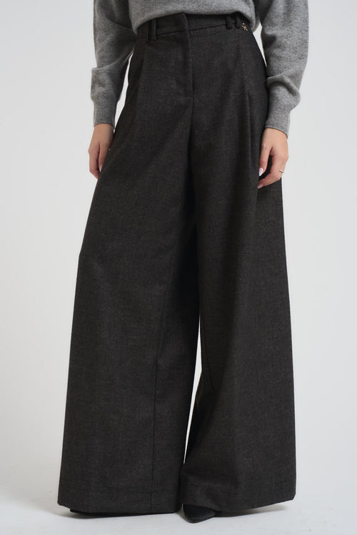 Pantalone donna a palazzo antracite - 2