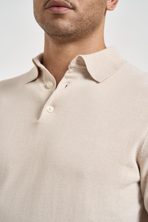 Polo uomo in maglia beige - 2