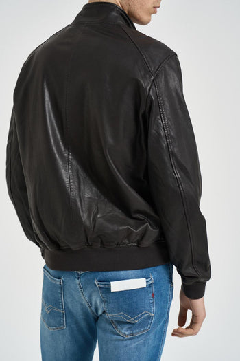 Giubbotto uomo in pelle marrone - 5