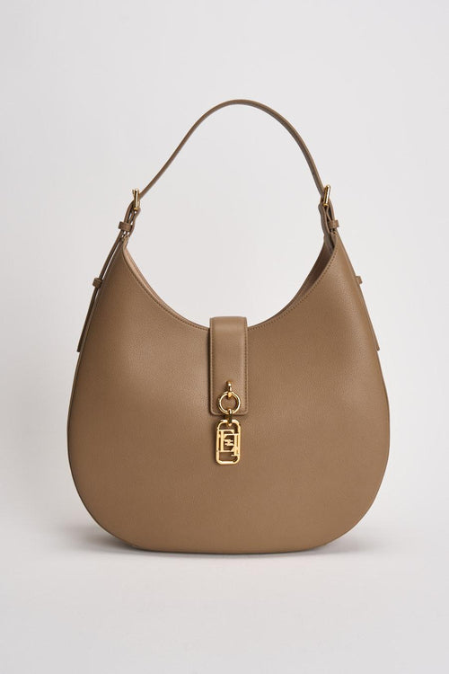 Borsa donna a spalla in pelle beige