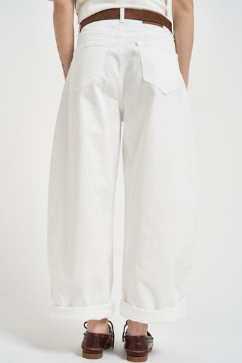 Jeans donna balloon in denim bianco - 4