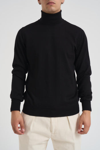 Maglia uomo collo alto nera - 3