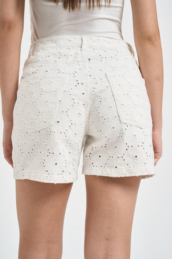 Shorts donna traforati bianchi - 3