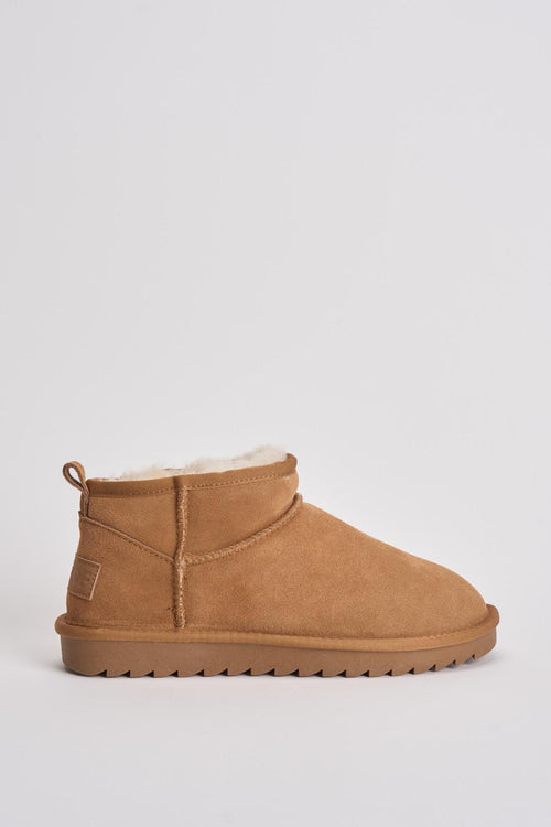 Stivaletto mini scamosciato donna cammello