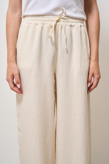 Pantalone donna a palazzo panna - 5