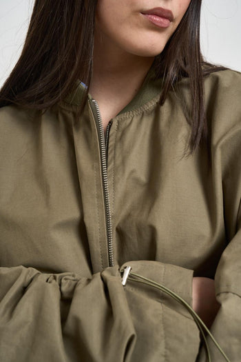 Bomber donna con coulisse verde - 3