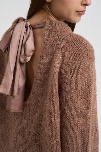 Maglia donna girocollo cammello - 4