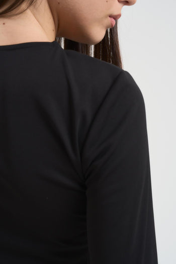Maglia donna nera con cut out - 5