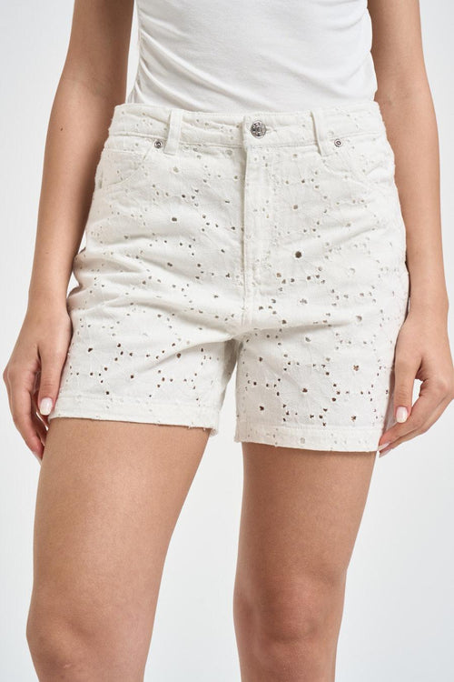 Shorts donna traforati bianchi