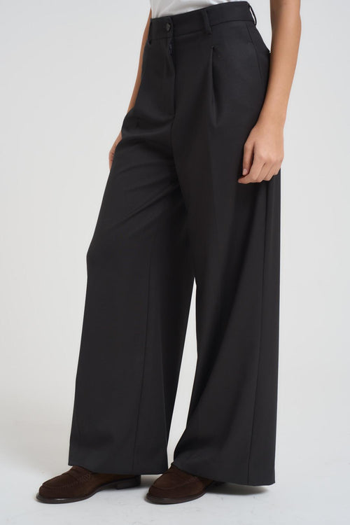 Pantalone donna a palazzo antracite - 2