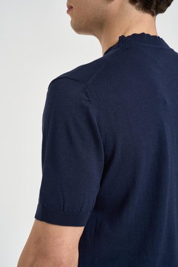 T-shirt uomo in maglia blu - 6
