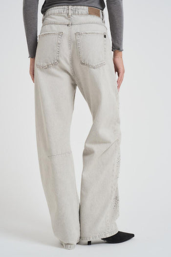 Jeans donna a palazzo in denim grigio chiaro - 5