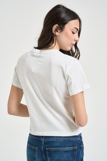 T-shirt donna cropped bianca - 3