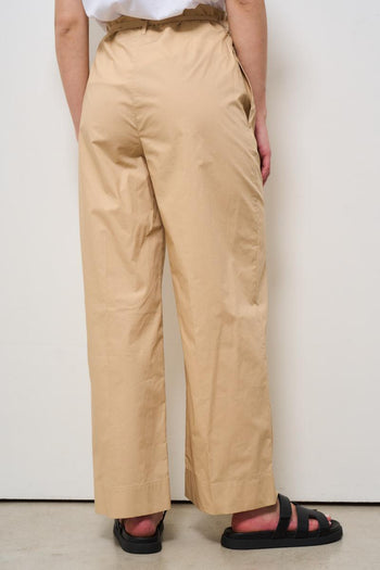 Pantalone donna a palazzo beige - 5