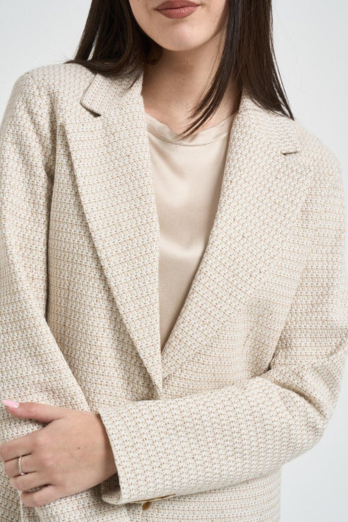 Blazer donna bouclé panna - 2