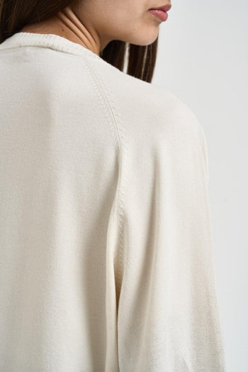 Maglia donna manica a tre quarti panna - 5