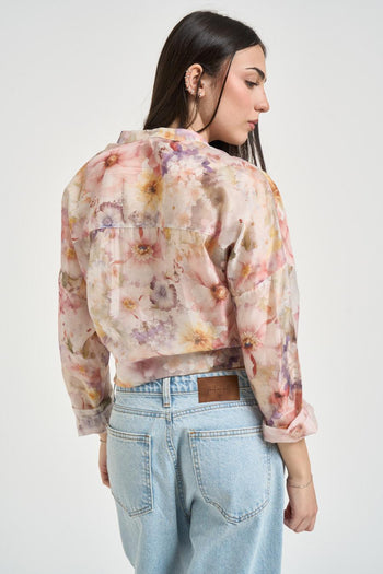 Camicia donna fantasia floreale rosa - 3