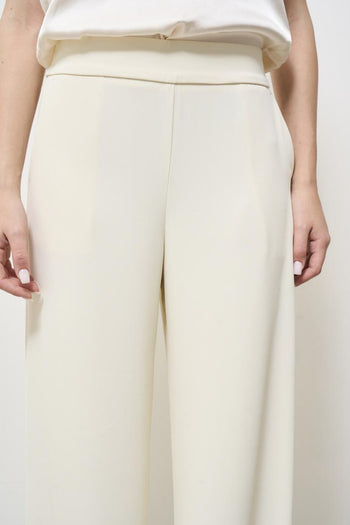 Women's cream palazzo trousers - 7