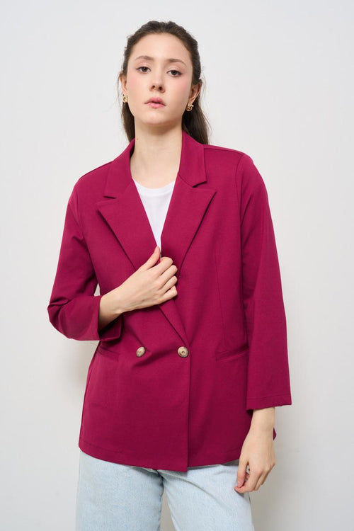 Giacca donna doppiopetto rossa