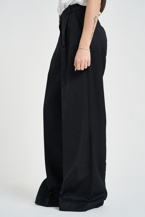 Pantalone donna gamba ampia nero - 2