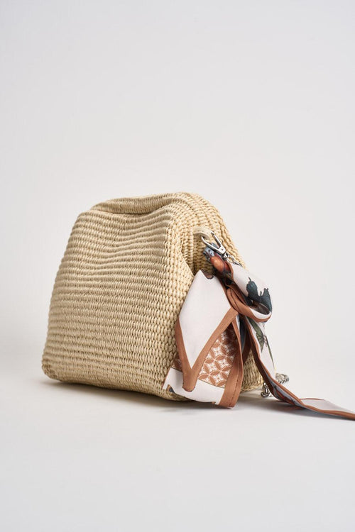 Borsa donna in rafia beige - 2