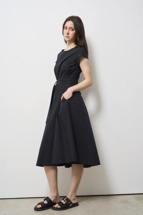 Black women's dress with belt