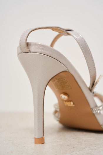 Scarpa con tacco silver con strass - 6