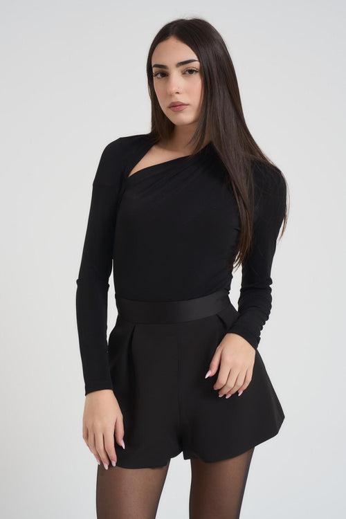 Top donna cut out nero