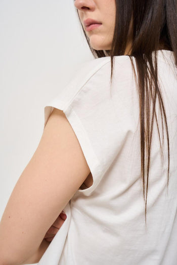 T-shirt donna girocollo bianca - 6
