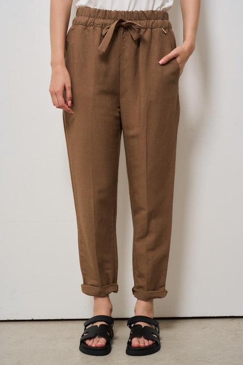 Pantalone donna regular marrone