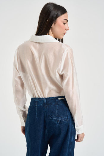 Camicia donna leggera avorio - 3