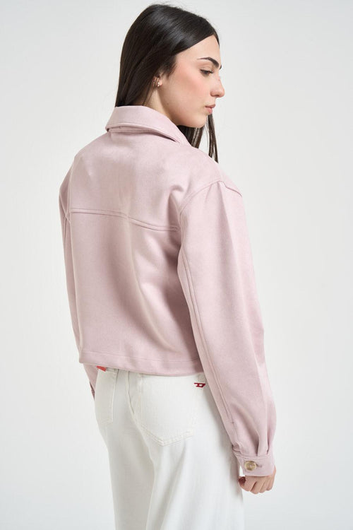 Giubbotto donna in suede rosa - 2