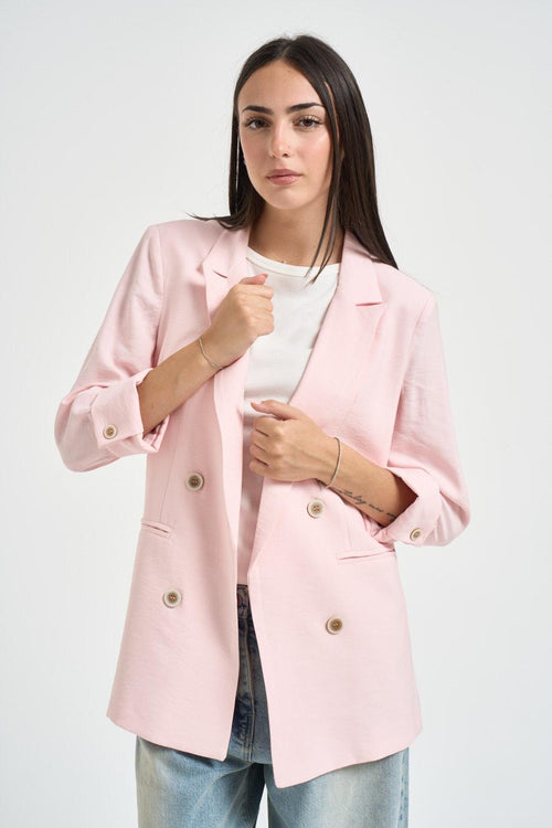 Blazer donna doppiopetto rosa - 1