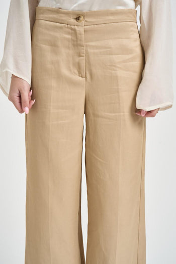 Pantalone donna dritto beige - 6
